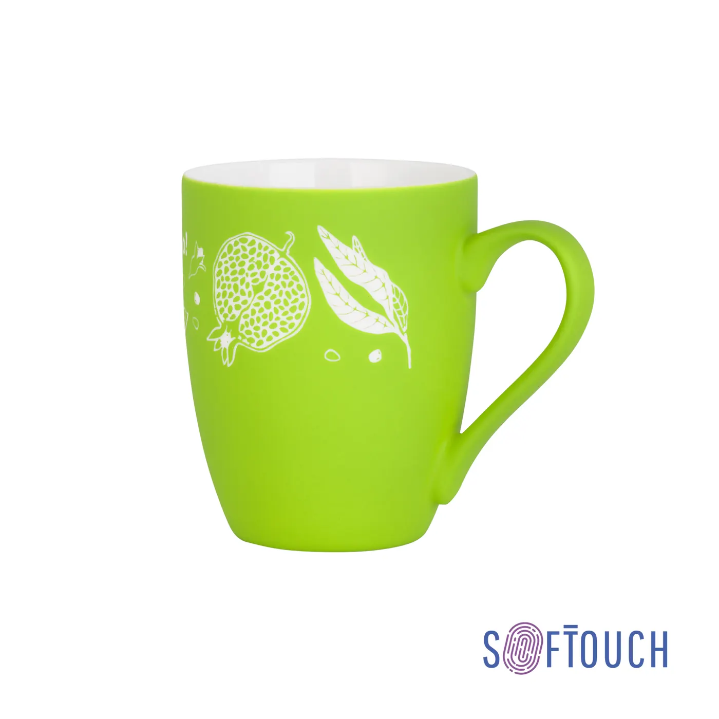 Кружка "Trend" с гравировкой по окружности, покрытие soft touch, зеленое яблоко
