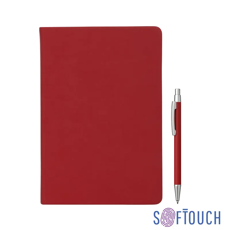 Набор подарочный "Генуя", покрытие soft touch, красный