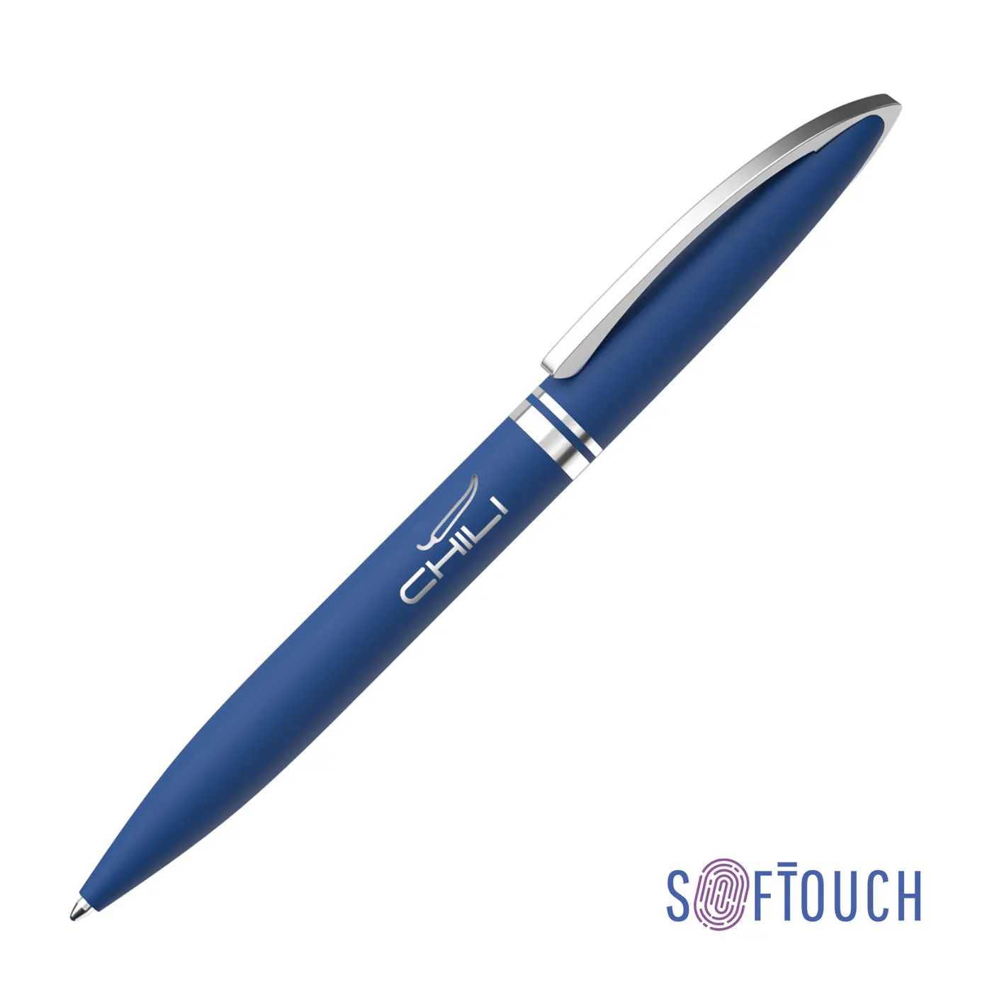 Ручка шариковая "Rocket", покрытие soft touch, темно-синий
