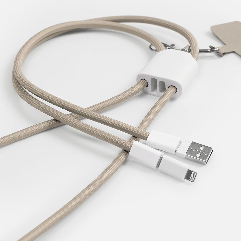 Кабель-ланьярд energyFlex Pro, серо-бежевый, бежевый
