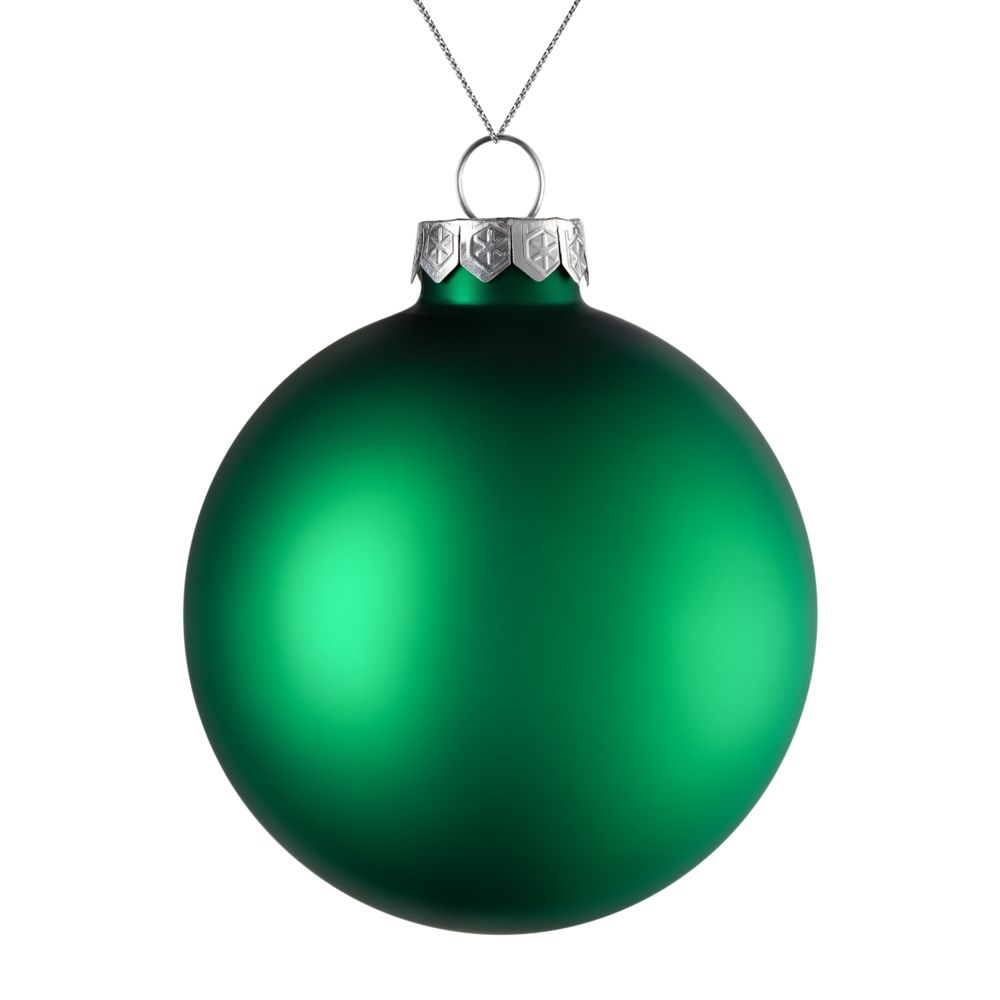 Ёлочный шар зеленый — матовые шары, 10 см
