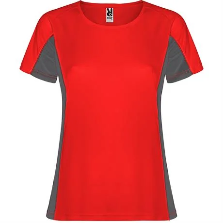Спортивная футболка SHANGHAI WOMAN женская, КРАСНЫЙ/ТЕМНЫЙ ГРАФИТ 2XL, Красный/Темный графит