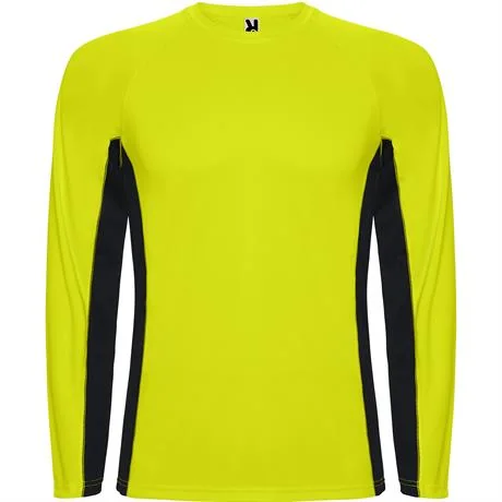 Спортивная футболка SHANGHAI L/S мужская, ФЛУОРЕСЦЕНТНЫЙ ЖЕЛТЫЙ/ЧЕРНЫЙ 2XL, Флуоресцентный желтый/Черный