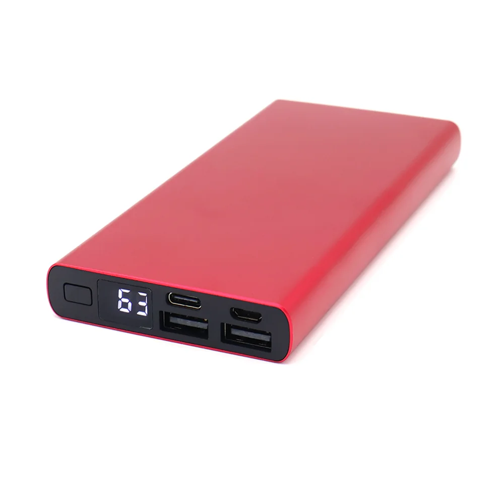 Внешний аккумулятор Höginn в металлическом корпусе, 10000mAh, Красный