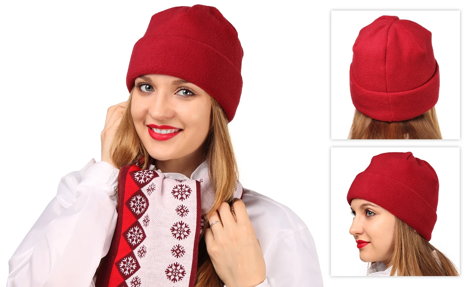 Шапка Вэст флисовая двухслойная взрослая, однотонная