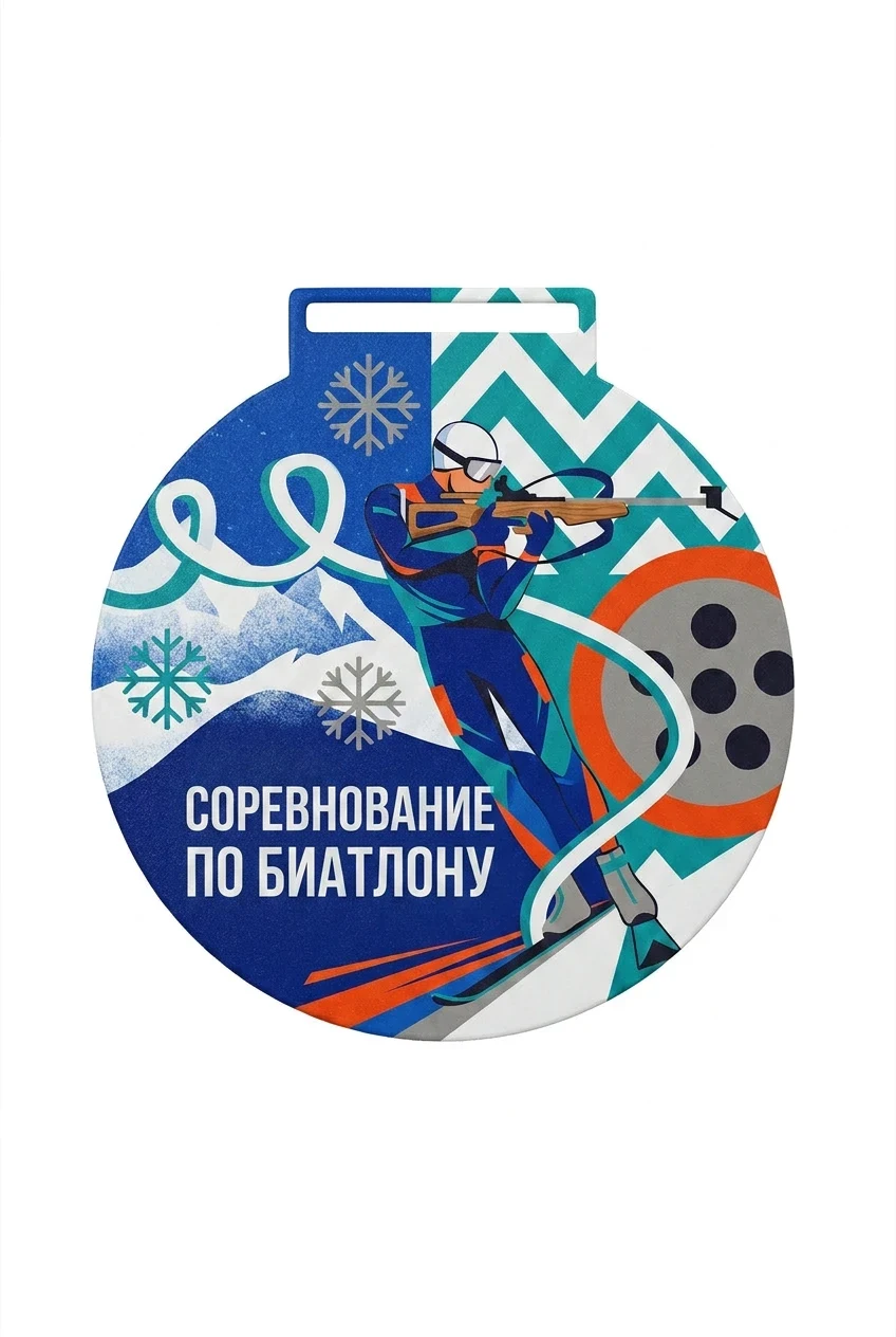Медаль металлическая МС8002 Круг 80 мм с печатью