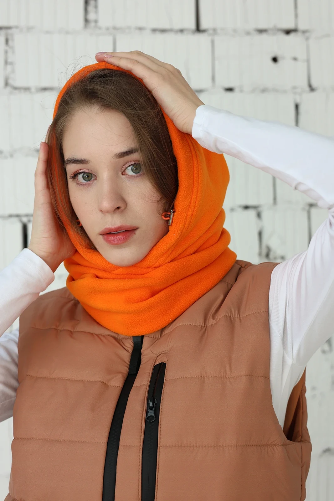 Капор Рейс флисовый взрослый, однотонный