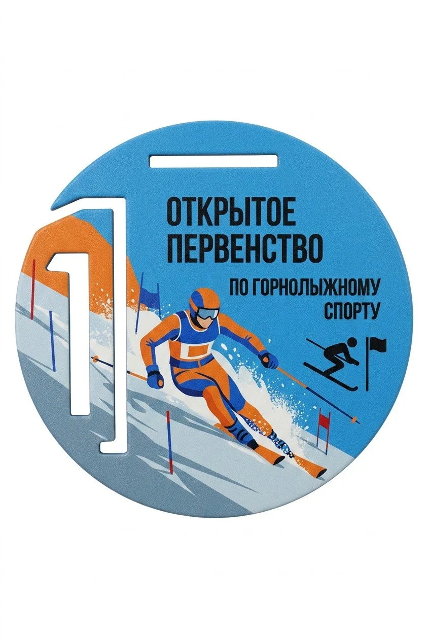 Медаль металлическая МС8001 Круг 80 мм с печатью