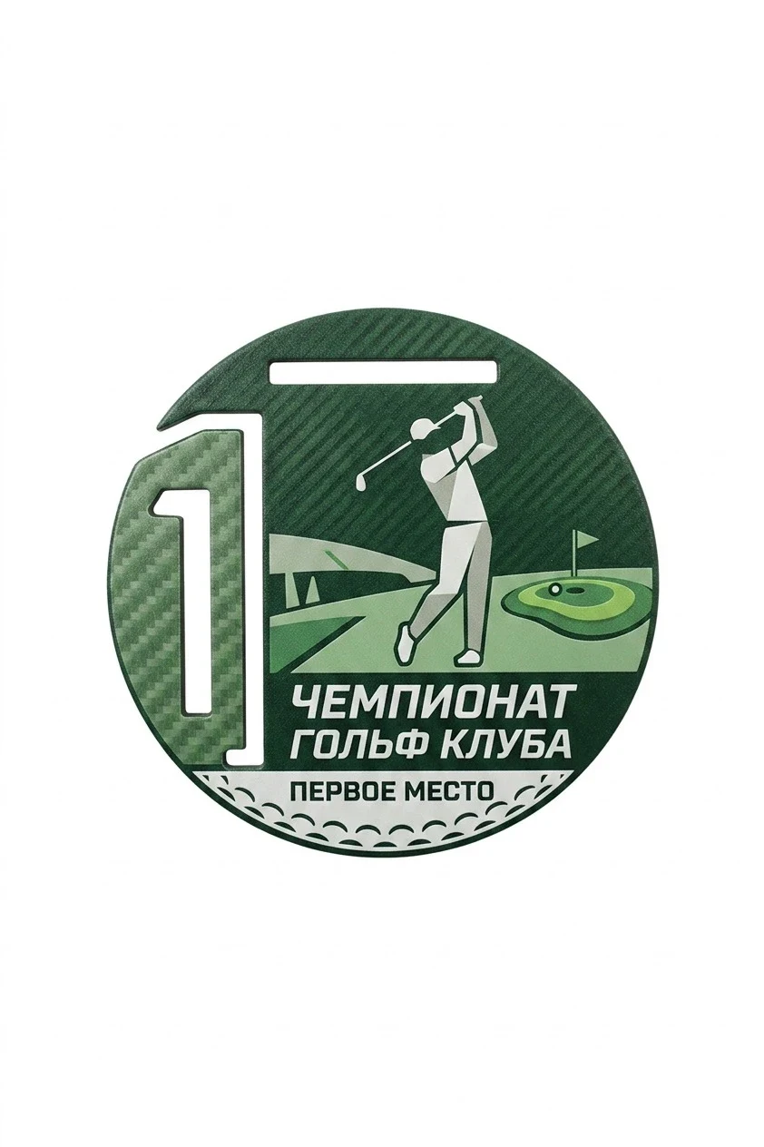 Медаль металлическая МС6001 Круг 60 мм с печатью