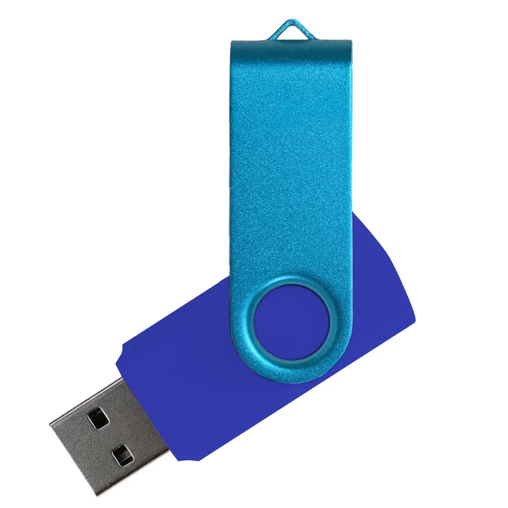 Флеш накопитель USB 2.0 Twister Сolor Mix 16GB, пластик Софт Тач/металл, синий/белый