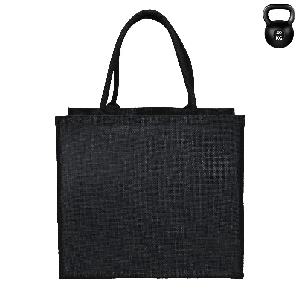Сумка из джута Caravan Jute, размер 36*40*21 см, черный, черный