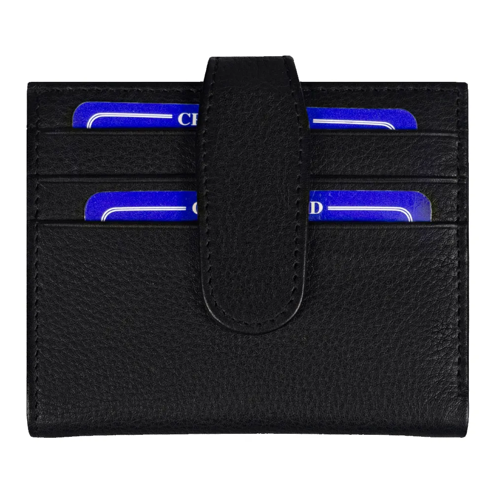 Футляр для кредитных карт и купюр/картхолдер Leather Road из нат. кожи, синий, черный