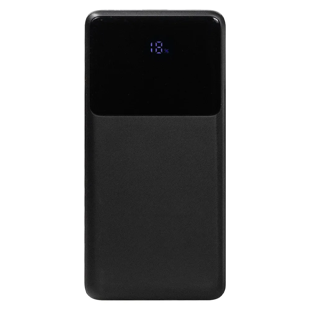 Внешний аккумулятор (powerbank) «Stream 20», 20 000 mAH, с двумя зарядными шнурами, 22,5W (Ватт) super fast charge, Power Delivery (PD) 25.5W (dfnn), c цифровым дисплеем для контроля заряда, черный, черный