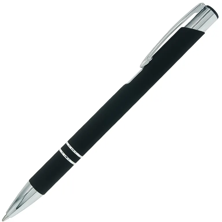 Ручка шариковая Legend Soft Touch Requis, серая, черный / серебристый