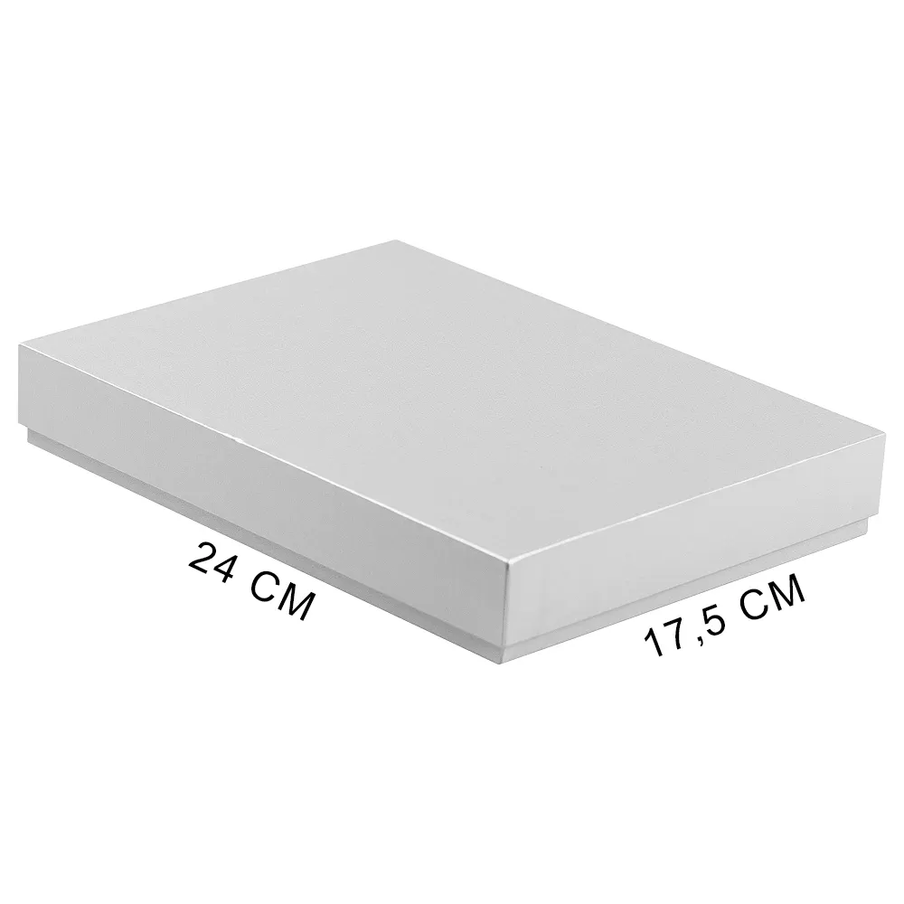 Коробка подарочная, размер 24*17,5*3 см, Solution Superior Linen, черная, бежевый ложемент под индивидуальную вырубку