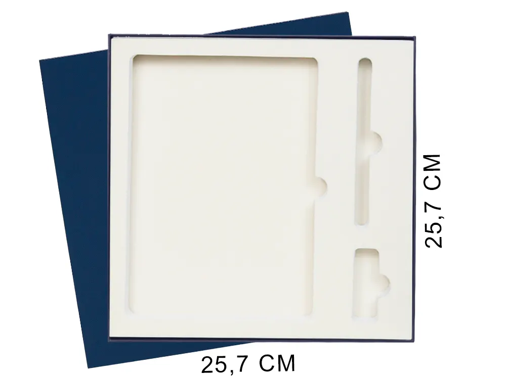Коробка подарочная Solution Superior Linen под ежедневник, ручку и флешку, черная, 25,7x25,7 см, бежевый ложемент