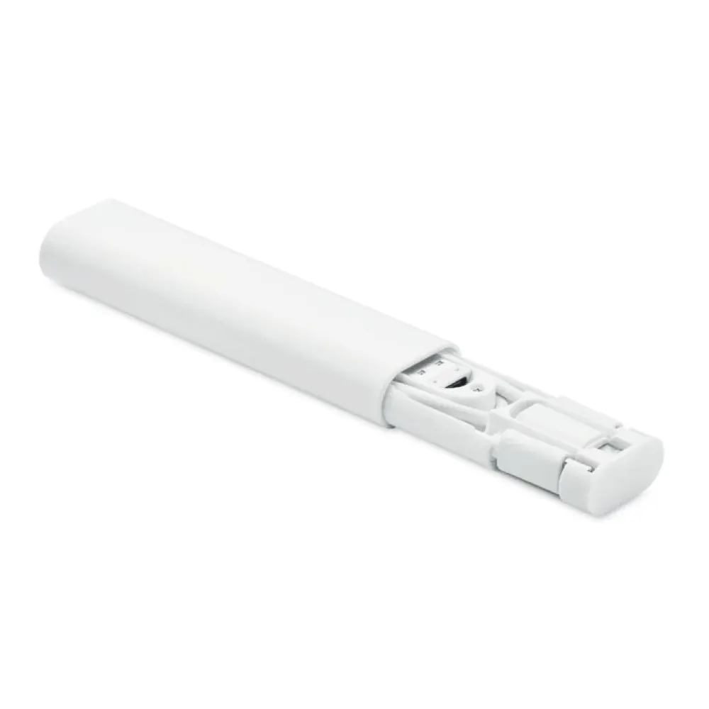 Кабель зарядный выдвижной USB Solid Line 60W 3-в-1 на Lightning, Micro-USB, Type-C «U50» 2,4 A, Quick Charge в пластиковом футляре, белый