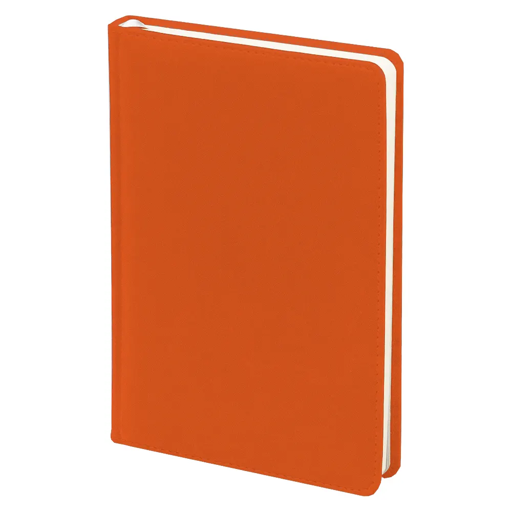 Ежедневник Classic Soft А5, черный, недатированный, в твердой обложке, оранжевый