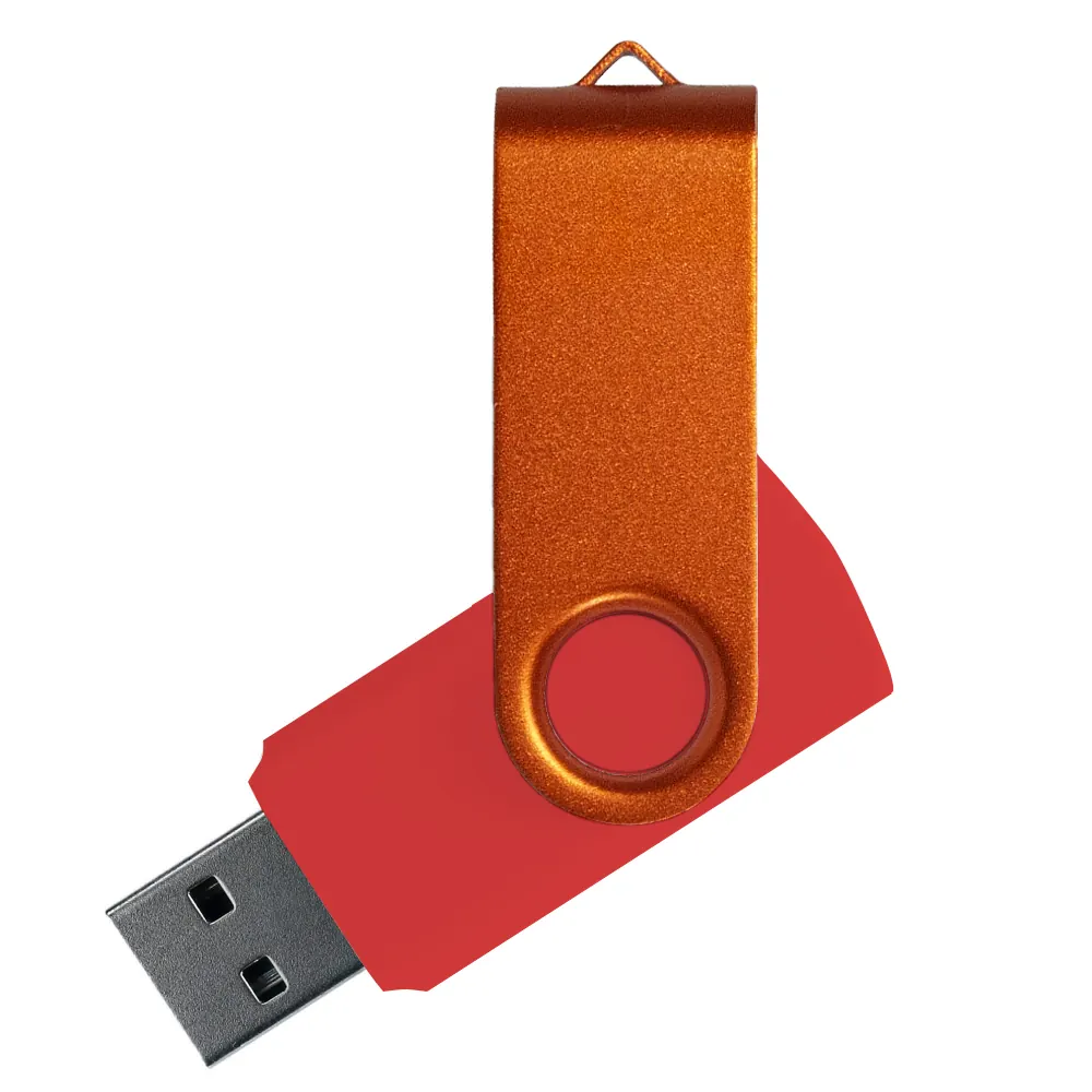Флеш накопитель USB 2.0 Twister Сolor Mix 16GB, пластик Софт Тач/металл, красный/белый, красный / оражневый