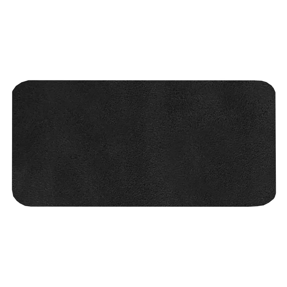 Шеврон Rectangle Smooth Leather размер 60*30 мм, черный, со скругленными углами, черный