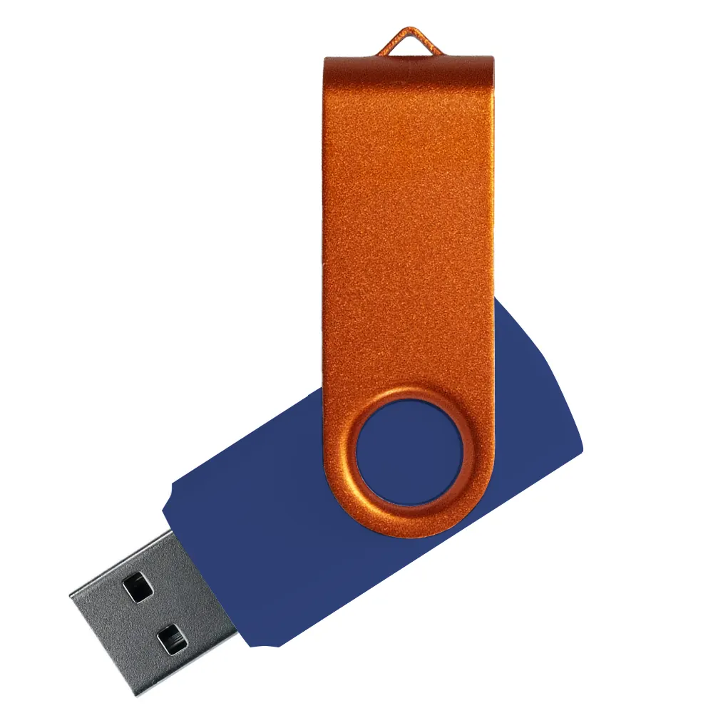 Флеш накопитель USB 2.0 Twister Сolor Mix 16GB, пластик Софт Тач/металл, темно-синий/белый, темно-синий / оражневый