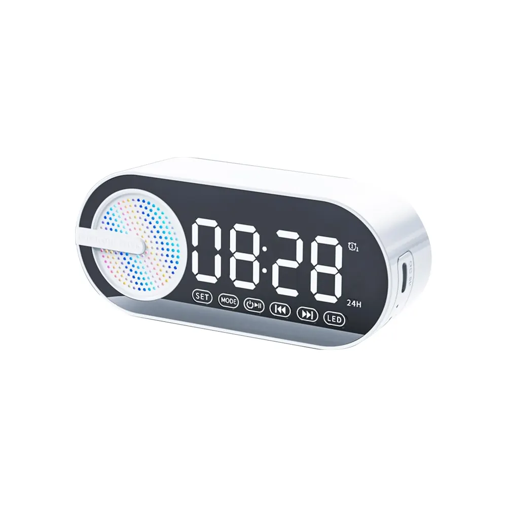 Колонка беспроводная MyTone Sound Clock c часами, белая, белый