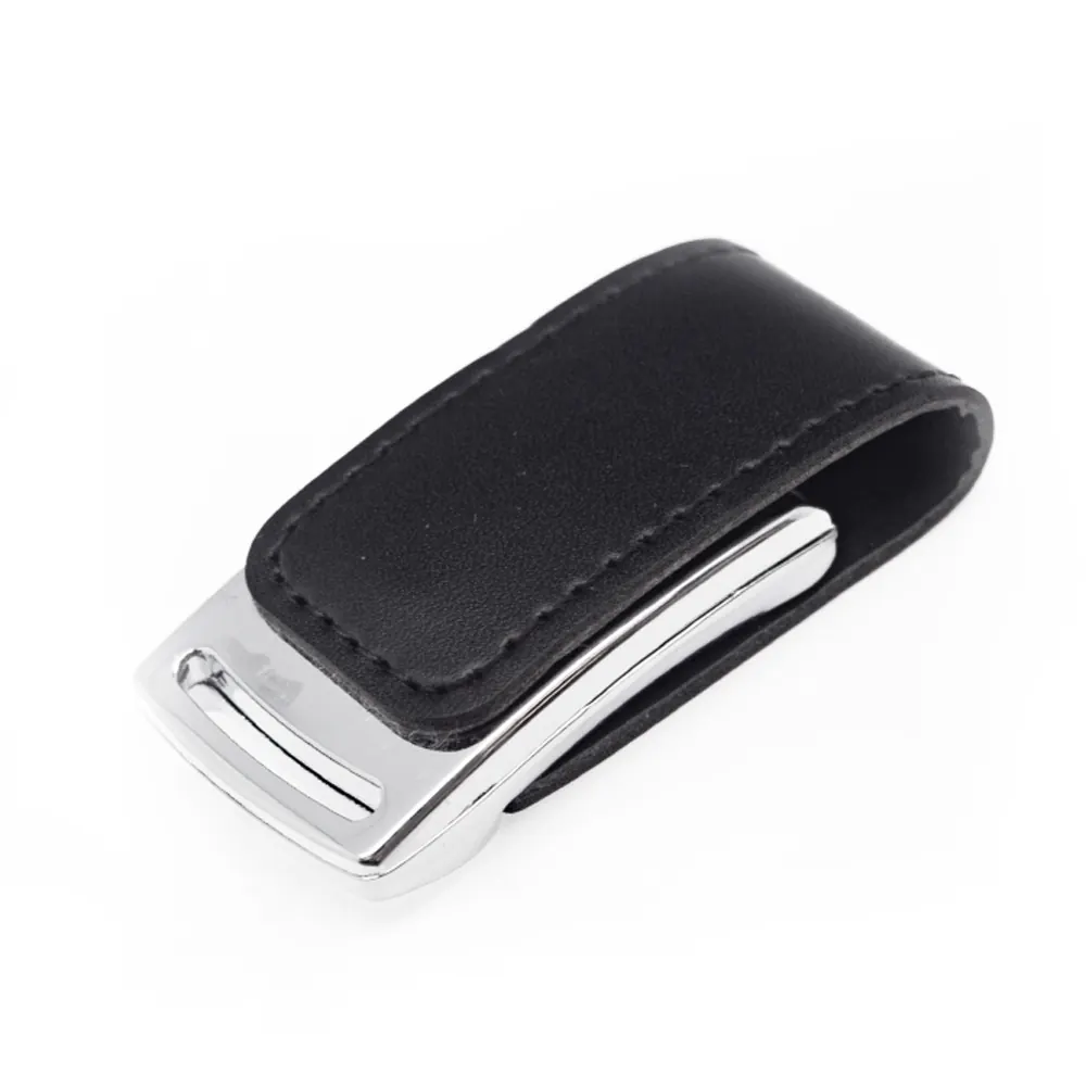 Флеш накопитель Shine, USB 2.0, металл/кожзам, серебро/черный 16GB