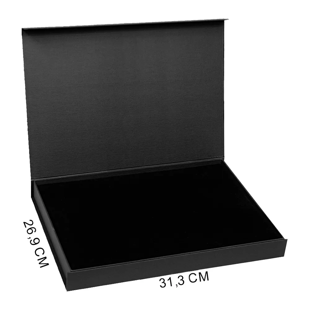Коробка подарочная Solution Prestige Yota Fabrique, размер 31,1*26,3*3,7 см, с магнитным клапаном, под индивидуальную вырубку, с черным ложементом, черная, черный