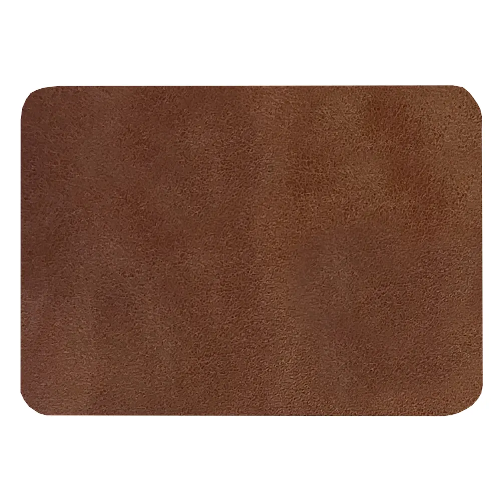 Шеврон Rectangle Smooth Leather размер 50*70 мм, черный, со скругленными углами, коричневый
