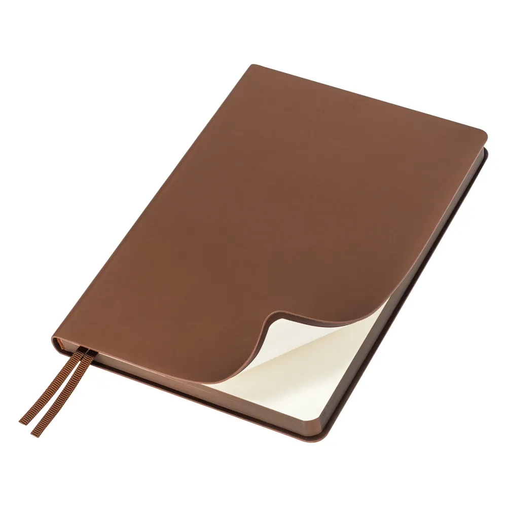 Ежедневник Flexy Soft А5, красный, недатированный, в гибкой обложке, коричневый