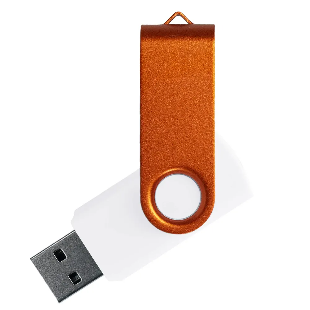 Флеш накопитель USB 2.0 Twister Сolor Mix 16GB, пластик Софт Тач/металл, белый/белый, белый / оранжевый
