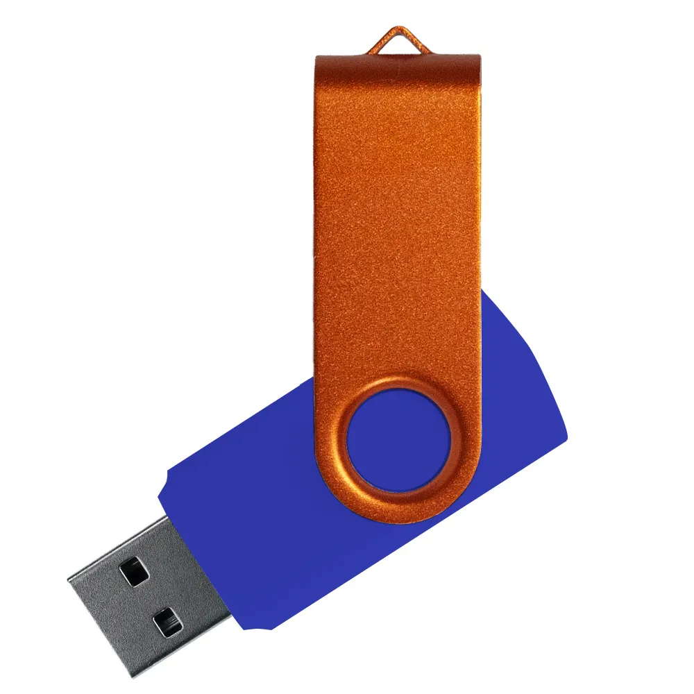 Флеш накопитель USB 2.0 Twister Сolor Mix 16GB, пластик Софт Тач/металл, синий/белый, синий / оражневый