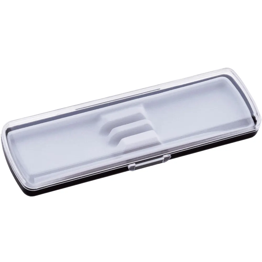 Футляр для ручки Pencase Smart Duo , пластик, для двух ручек, прозрачный/черный, прозрачный