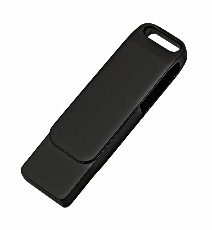 Флеш накопитель Bergamo, USB 2.0 16GB, металл, черный, черный / серебро