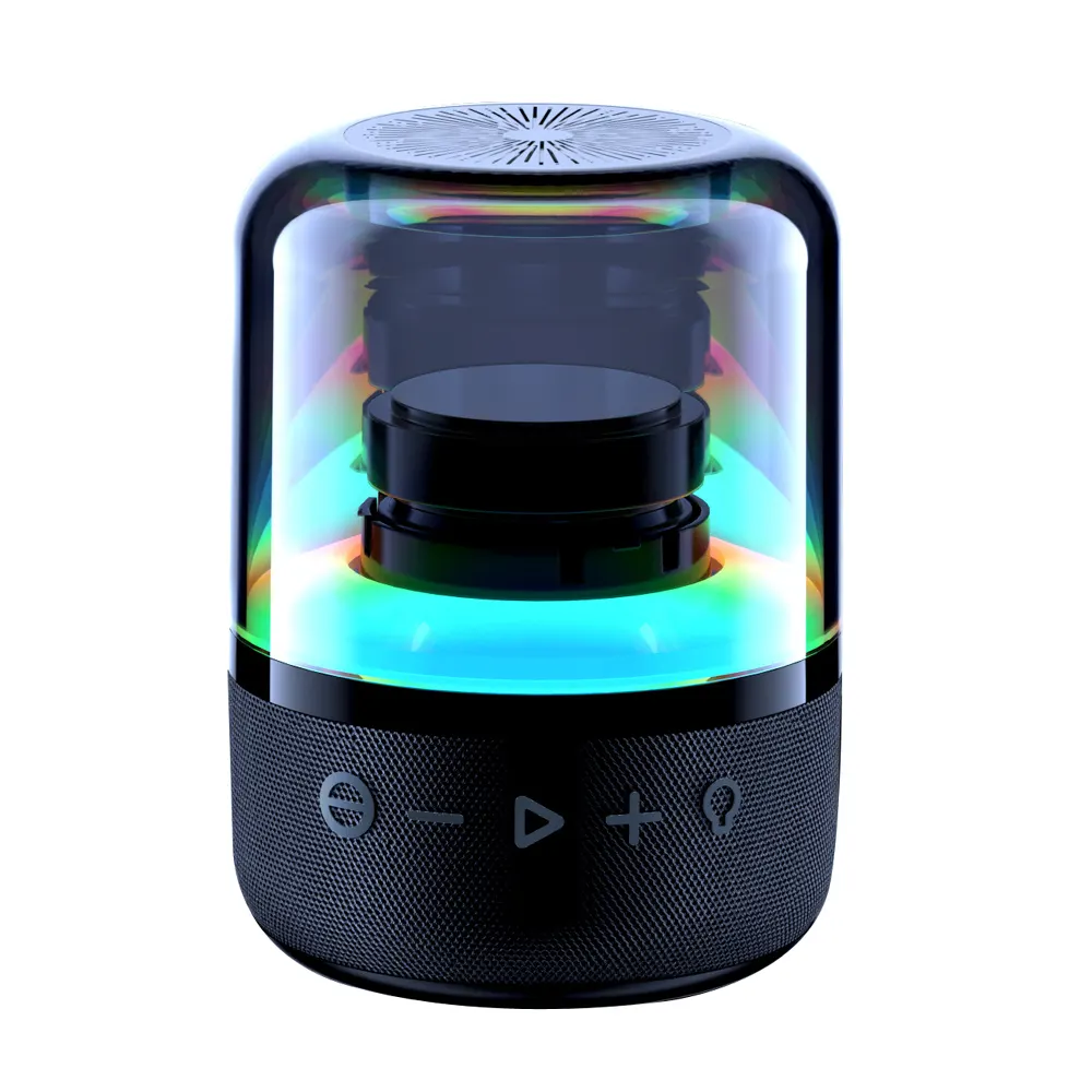 Колонка беспроводная MyTone Mega Bass со светомузыкой, черная, черный