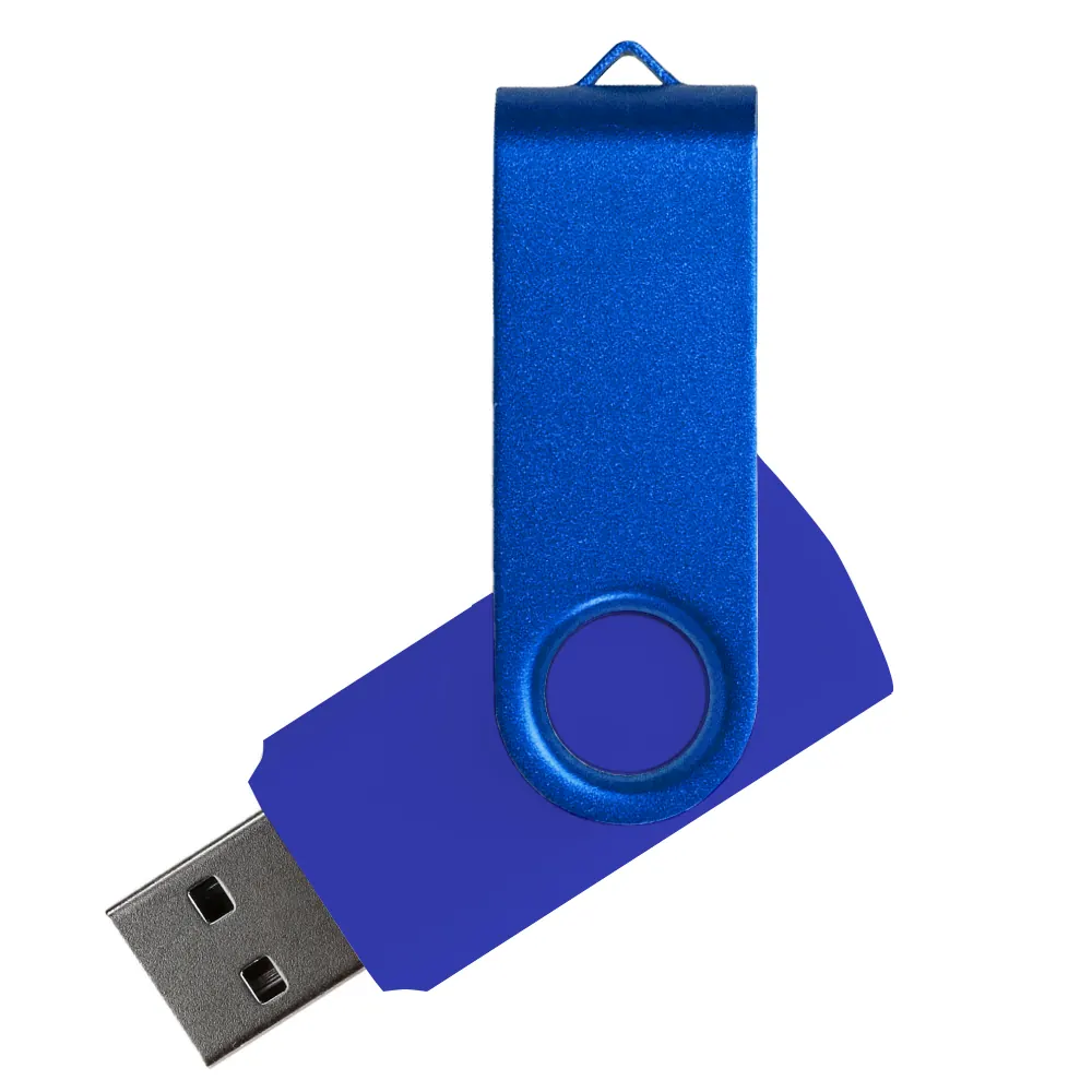 Флеш накопитель USB 2.0 Twister Assembly 16GB, пластик Софт Тач/металл, синий/синий, синий