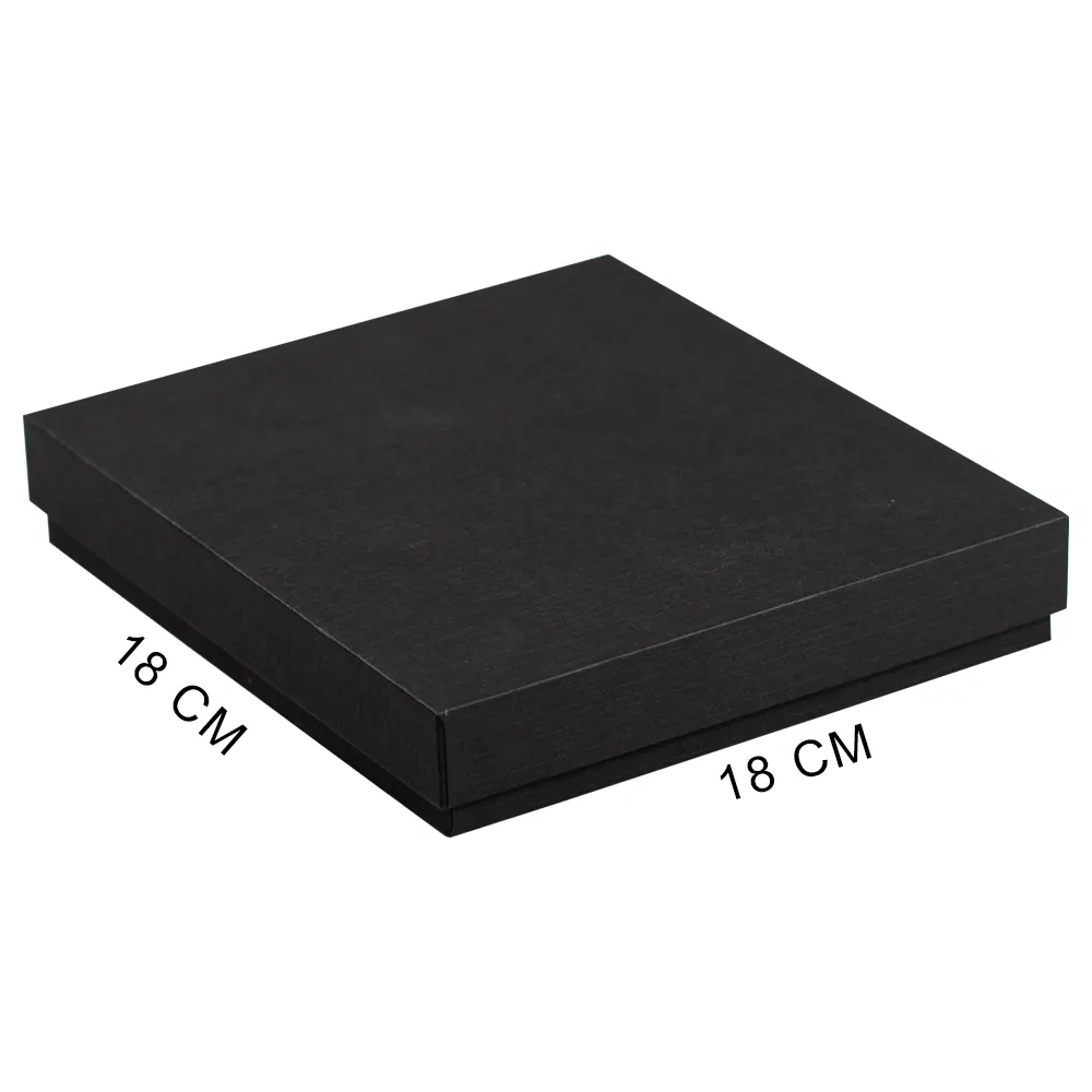 Коробка подарочная, размер 18*18*2 см, Solution Superior Linen, черная, бежевый ложемент под индивидуальную вырубку