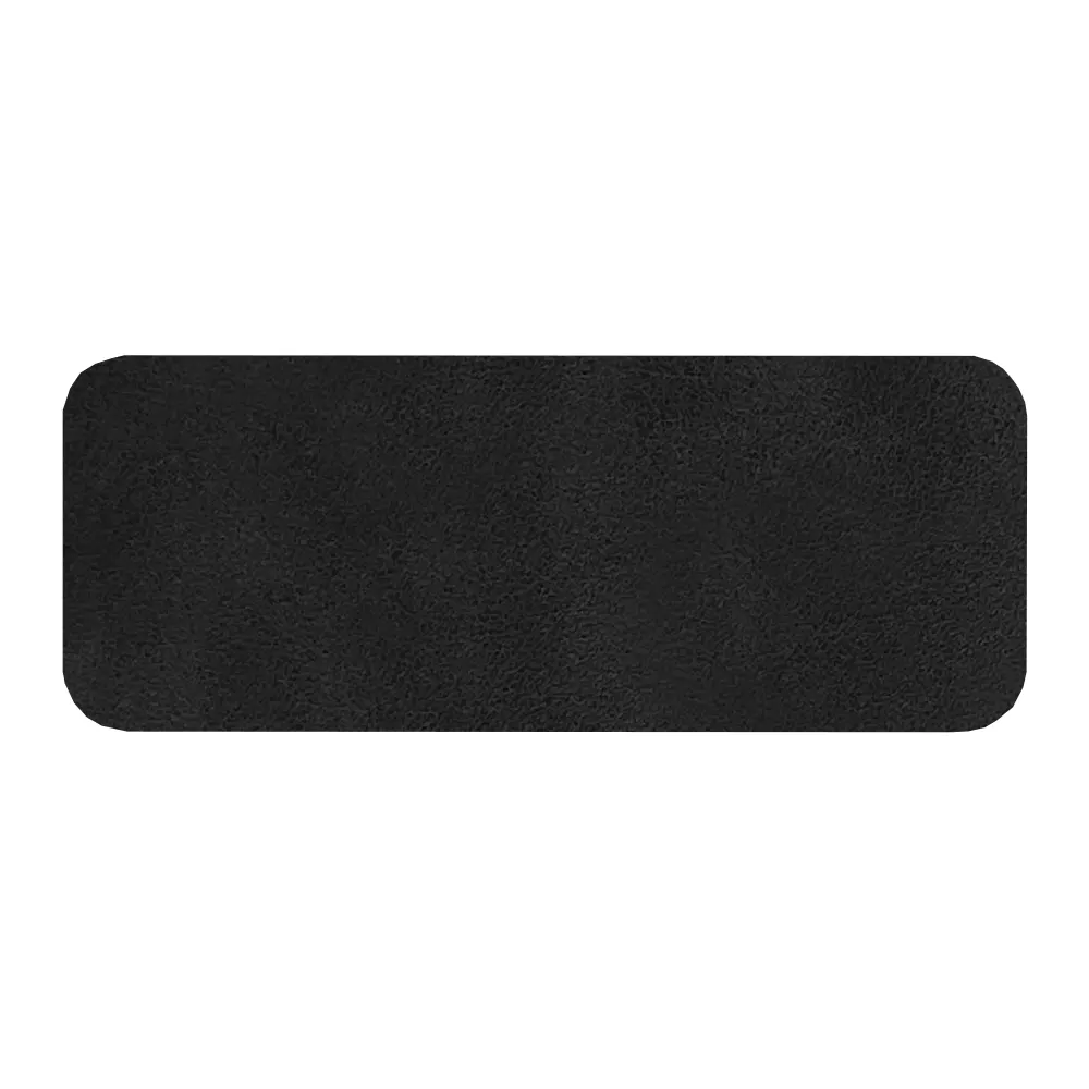 Шеврон Rectangle Smooth Leather размер 75*29 мм, черный, со скругленными углами