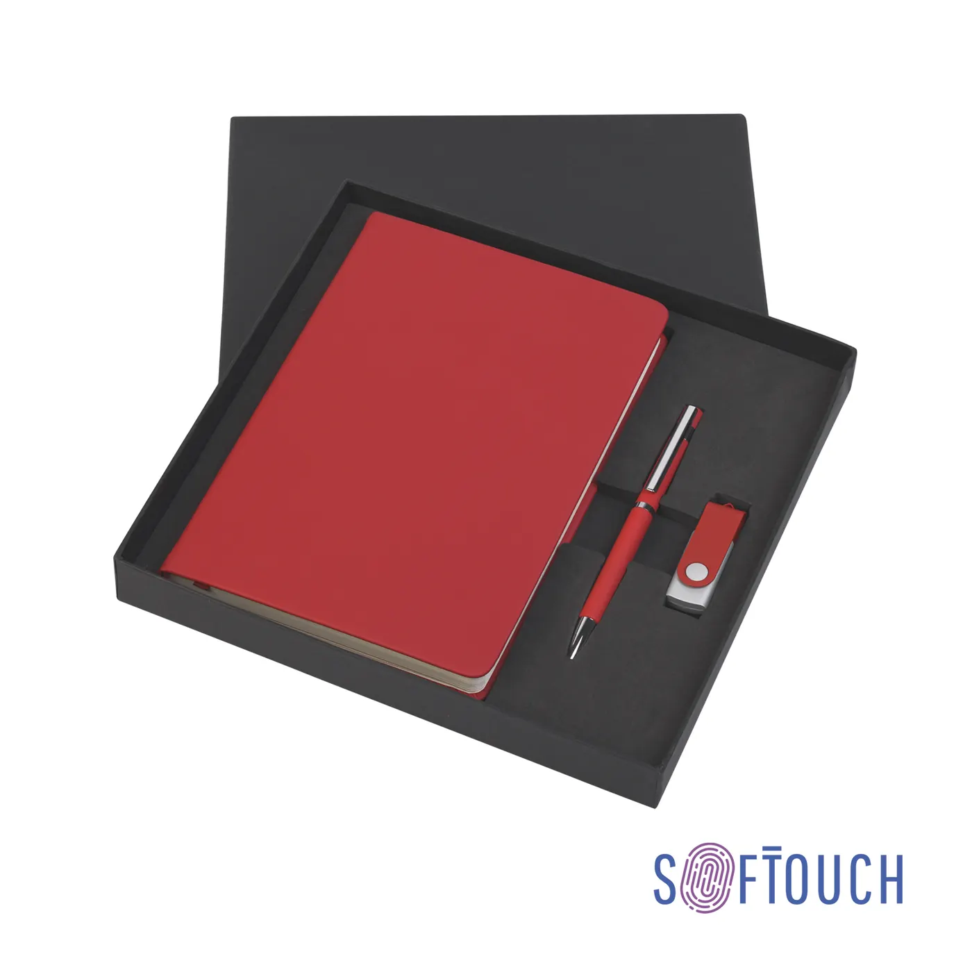 Набор подарочный "Бари", покрытие soft touch, Красный