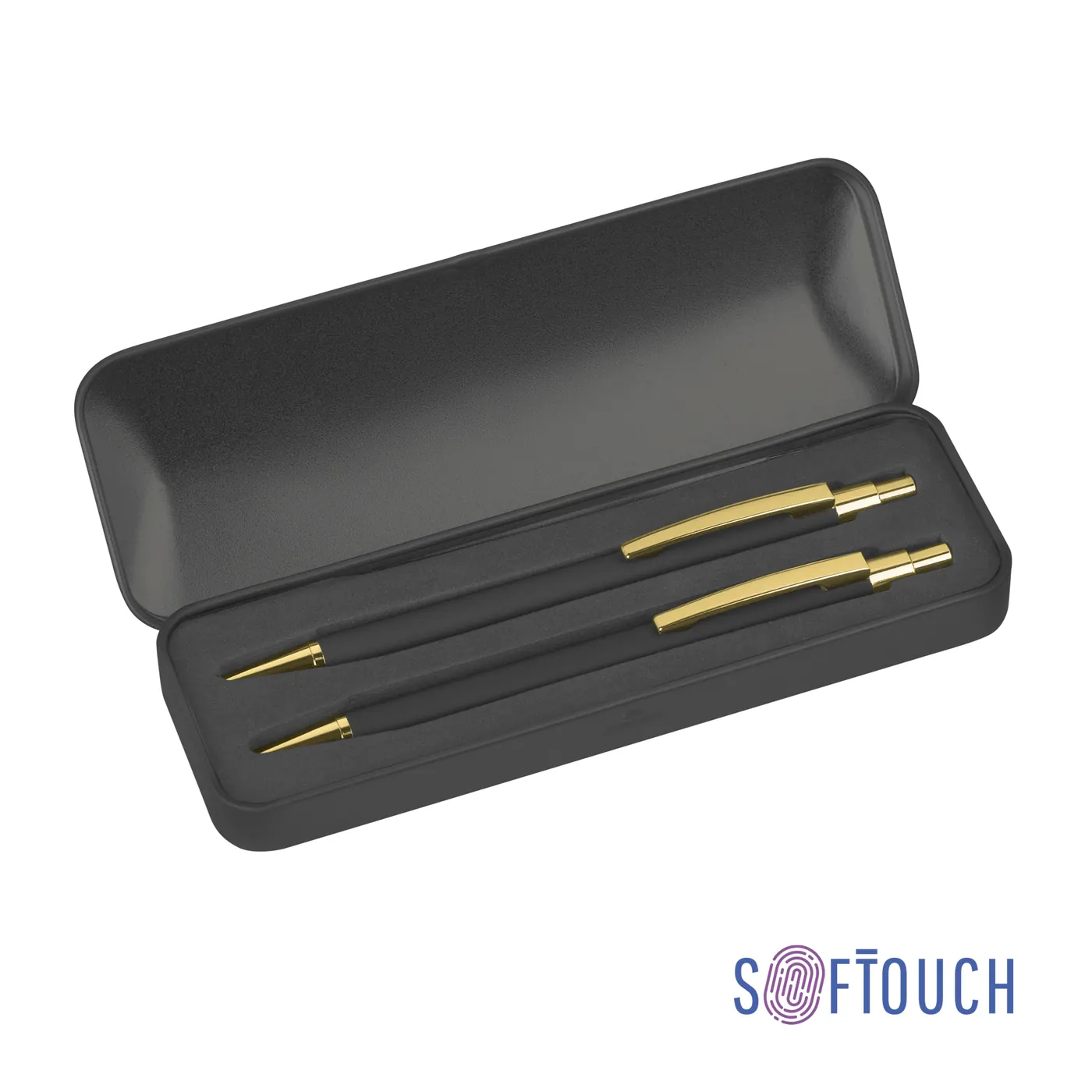 Набор "Ray" (ручка+карандаш), покрытие soft touch, Черный