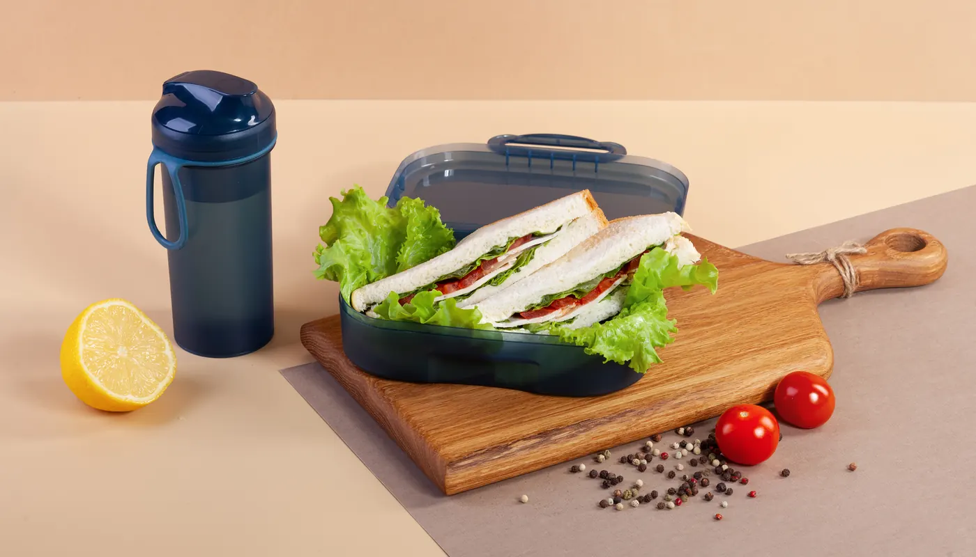 Набор "Eat&Drink box": бутылка, ланч-бокс, Синий