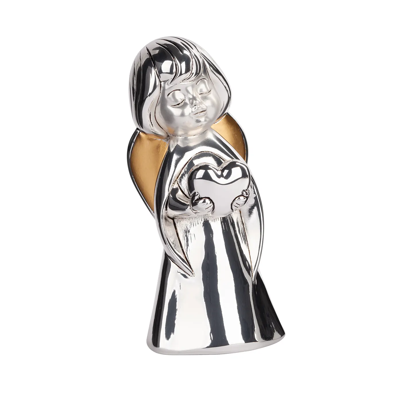 Скульптура "Ангел с сердцем", Золотистый