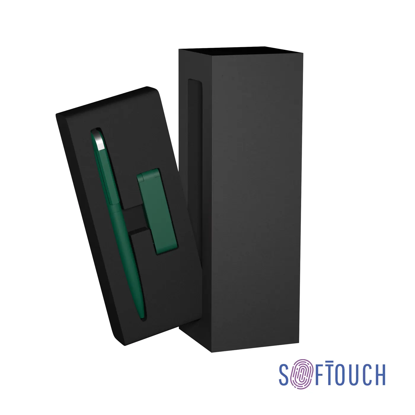 Набор ручка + флеш-карта 8 Гб в футляре, покрытие soft touch, Зеленый