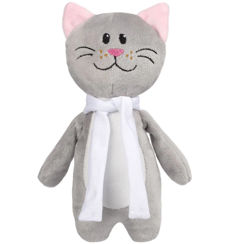 Мягкая игрушка Beastie Toys, котик с шарфом, черный
