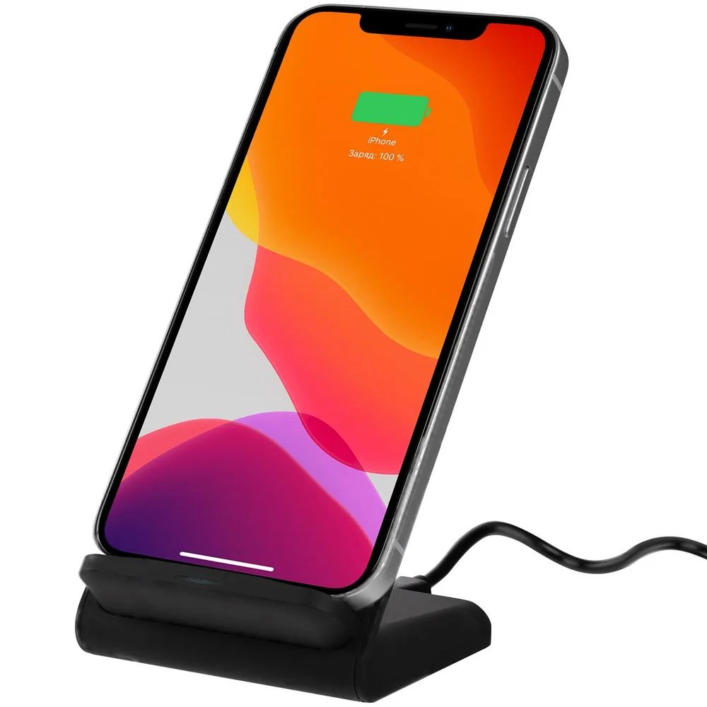 Беспроводное зарядное устройство с быстрой зарядкой Overtop, черный
