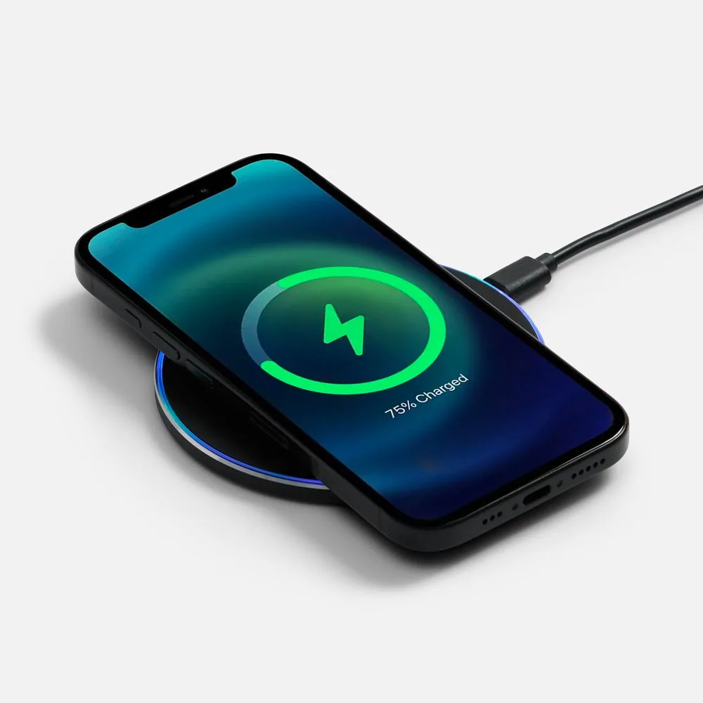 Беспроводное зарядное устройство с подсветкой Lightcore, черный