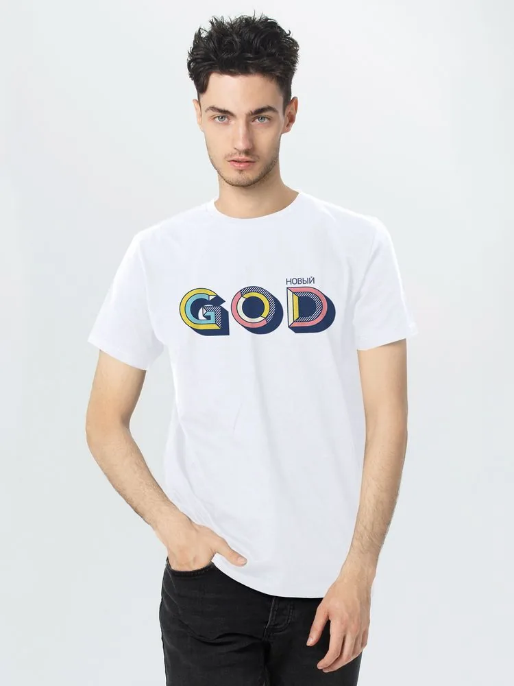 Футболка мужская «Новый GOD», черный