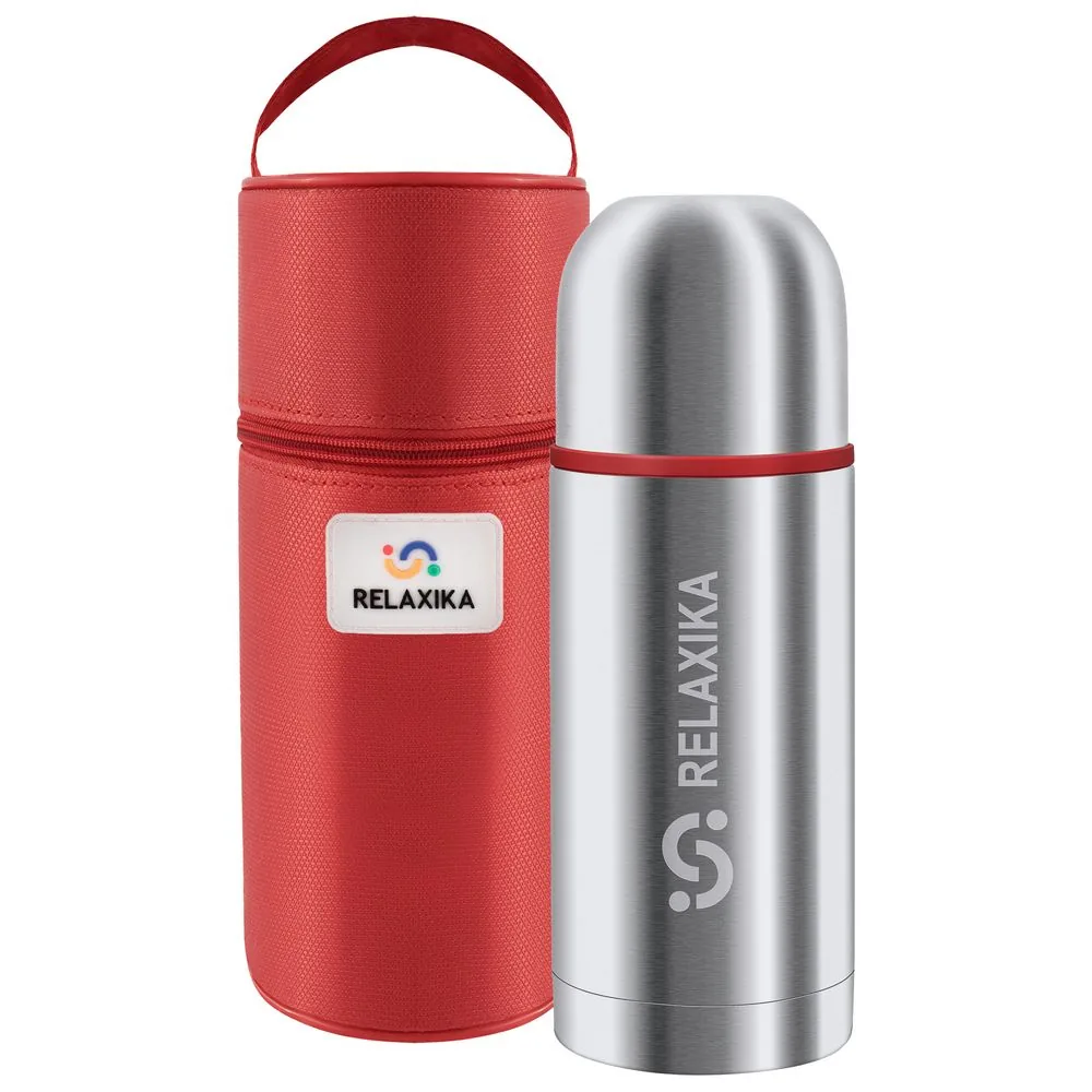 Термос Relaxika Duo 500 в чехле, черный