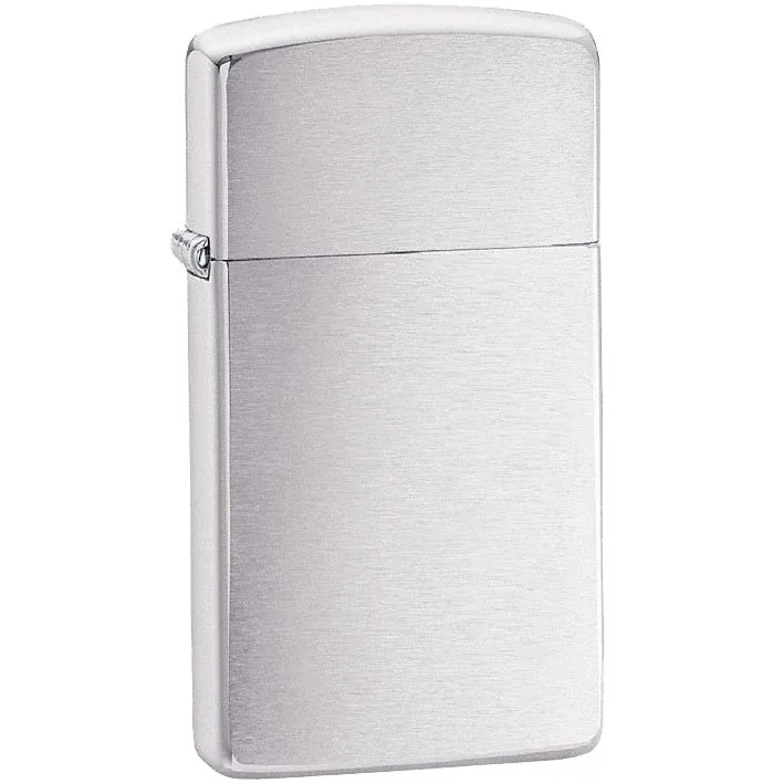 Зажигалка Zippo Slim Brushed, матовая, черный