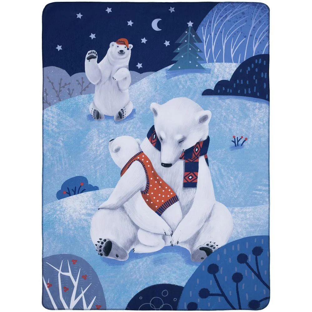 Флисовый плед Wintart Bear, черный